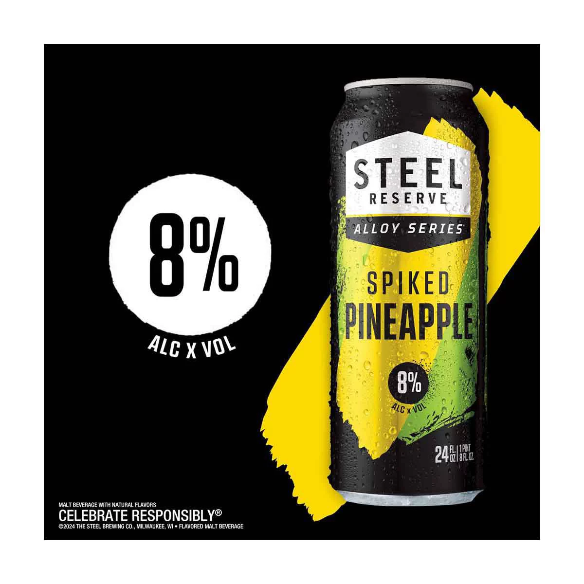 STEEL RES PINEAPPL 24OZCAN